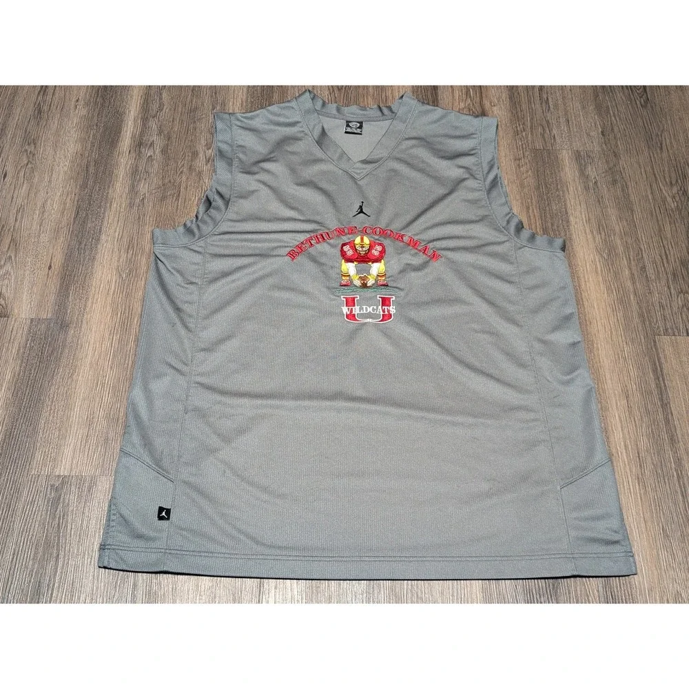 VTG Jordan Bethune Cookman Wildcats Basketball Jersey Tank Top‎ Mens 3XL Gray